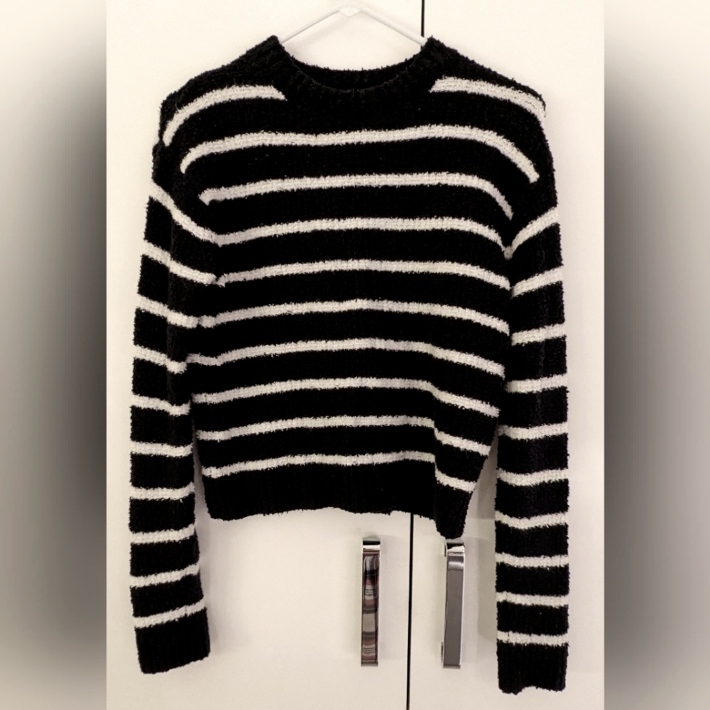 Navy Blue & White Stripe Sweater